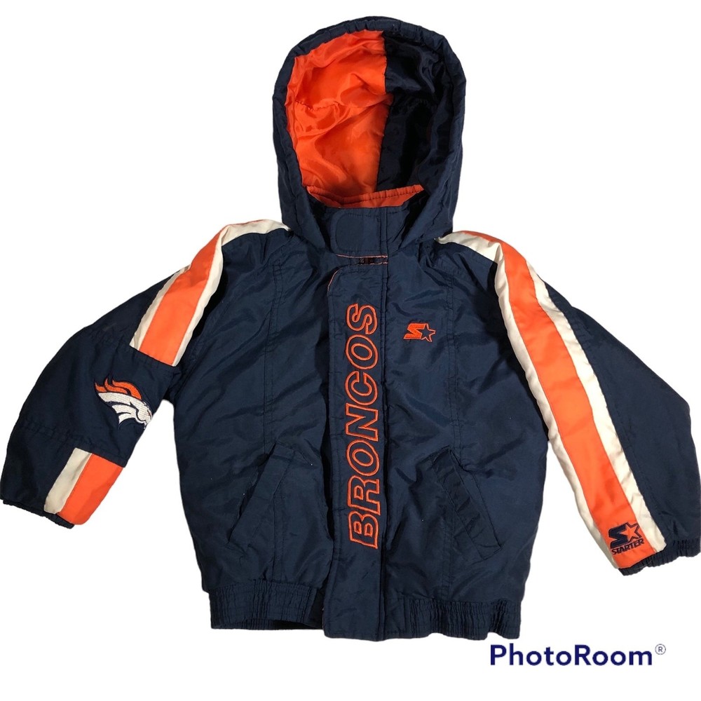 Vintage Denver Broncos NFL Starter ebroidered Puffer Kids Jacket Size Small (D14